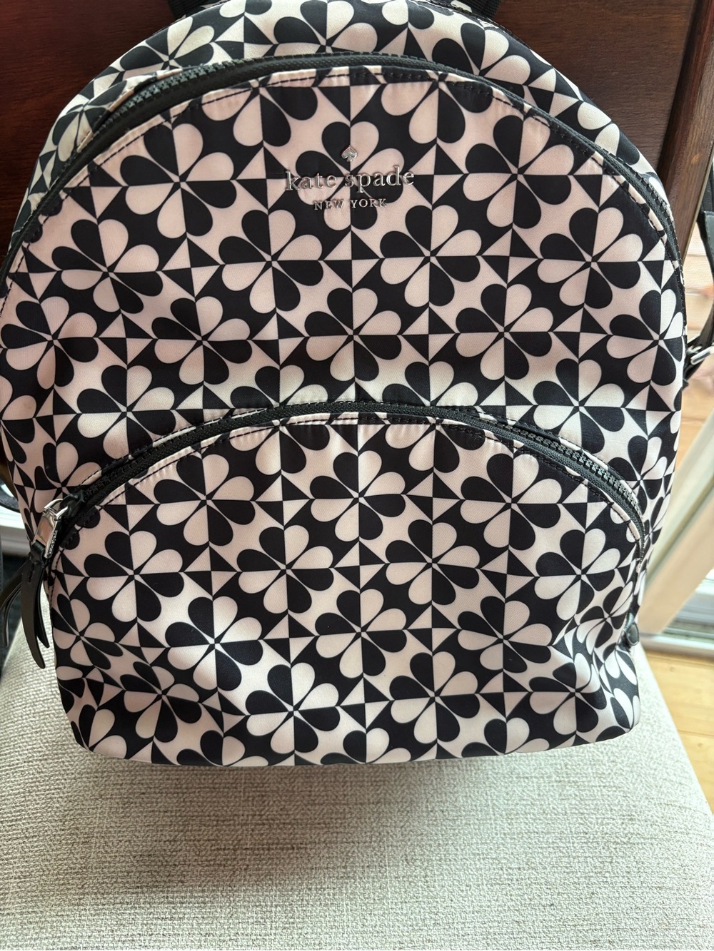 kate spade Black & White Geometric Floral Backpack